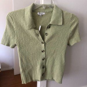 Madewell barbrook green polo sweater